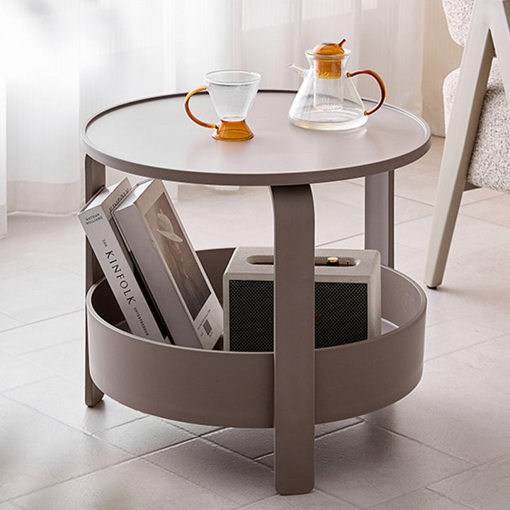 Moderner minimalistischer runder PP-Kunststoff langlebiger leichter Couchtisch 2-Schichten für das Wohnzimmer 