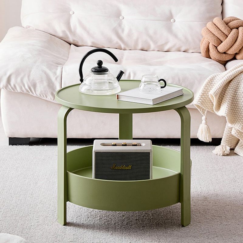 Moderner minimalistischer runder PP-Kunststoff langlebiger leichter Couchtisch 2-Schichten für das Wohnzimmer 