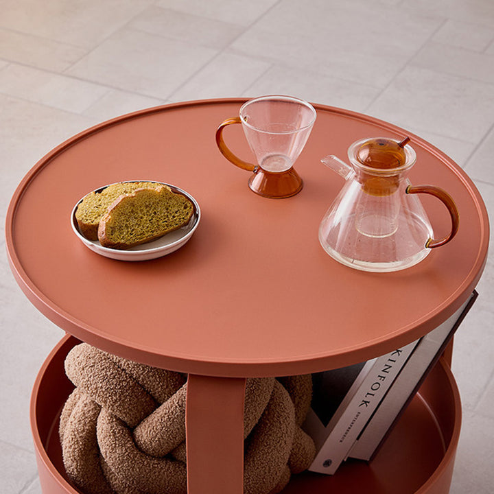 Moderner minimalistischer runder PP-Kunststoff langlebiger leichter Couchtisch 2-Schichten für das Wohnzimmer 