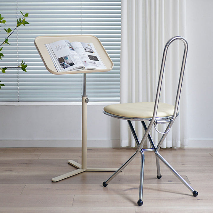 モダンインダストリアル 合板 ステンレス・スチール合金 昇降式サイドテーブル 1段 リビングルーム用 