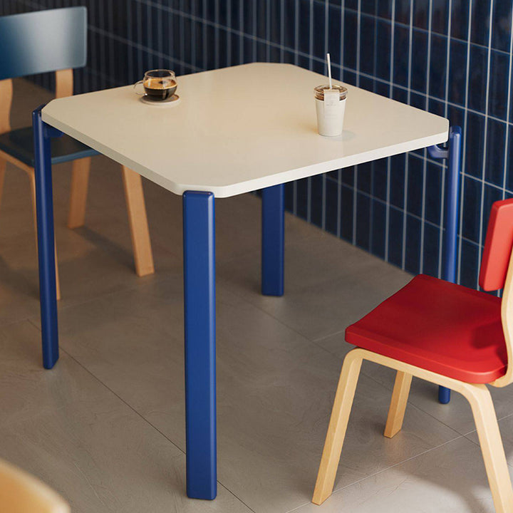 Contemporary Nordic Square MDF Oak Space-Saving Dining Table 1-Tier For 2-4 Seats