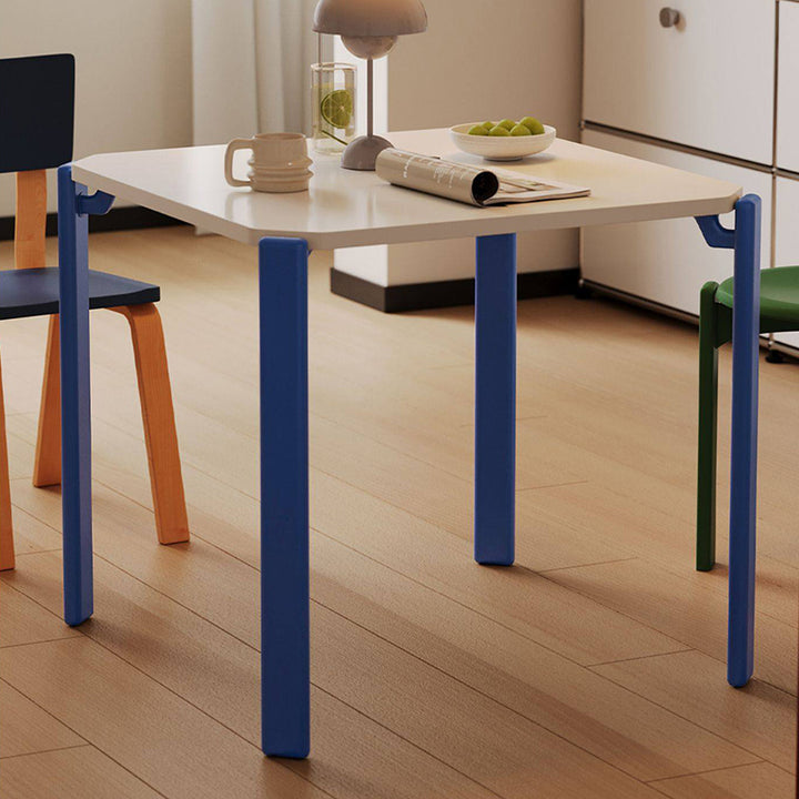 Contemporary Nordic Square MDF Oak Space-Saving Dining Table 1-Tier For 2-4 Seats