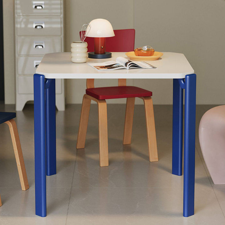 Contemporary Nordic Square MDF Oak Space-Saving Dining Table 1-Tier For 2-4 Seats