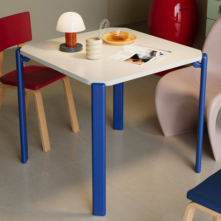 Contemporary Nordic Square MDF Oak Space-Saving Dining Table 1-Tier For 2-4 Seats