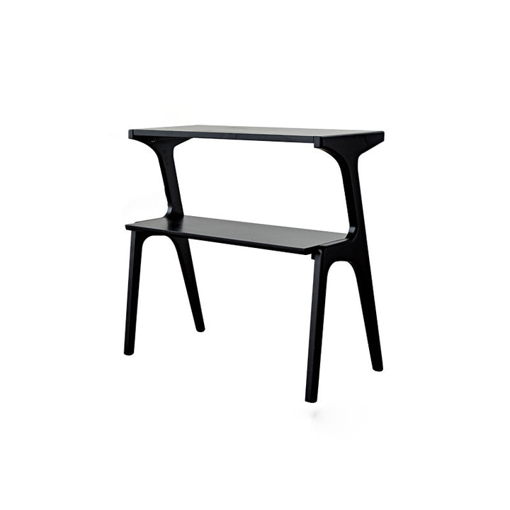 Zeitgenössischer Retro-Geweih-Form Gummibaum Buchenholz Leichtgewichtiger Beistelltisch 2-Schicht für Wohnzimmer 