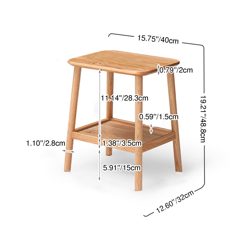 Traditioneller japanischer Eichentisch aus Paulownia-Holz, trapezförmig, leicht, tragbar, 2-lagig für Wohnzimmer &amp; Schlafzimmer 