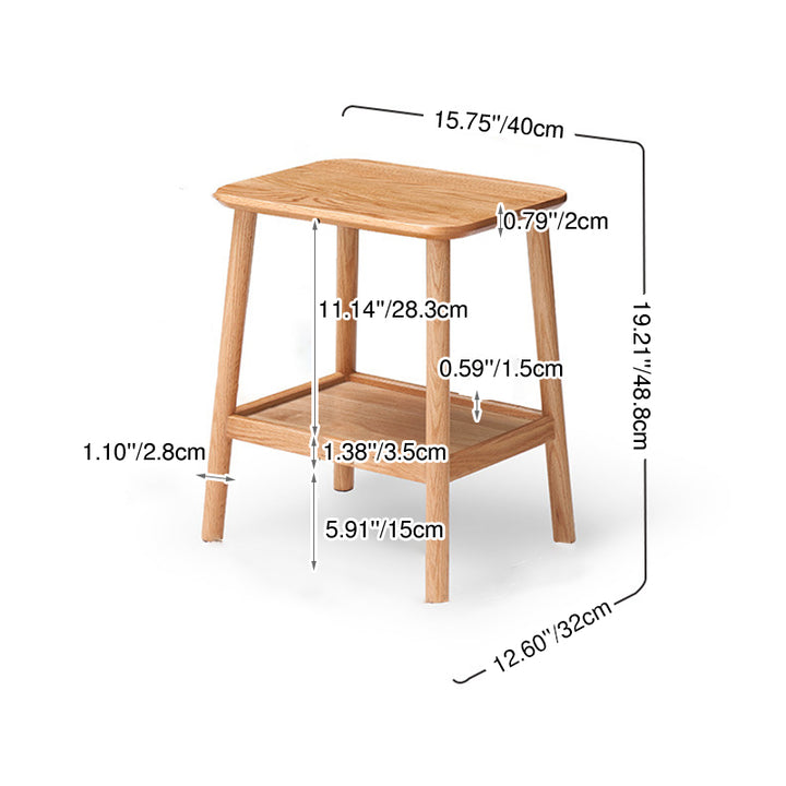Traditioneller japanischer Eichentisch aus Paulownia-Holz, trapezförmig, leicht, tragbar, 2-lagig für Wohnzimmer &amp; Schlafzimmer 