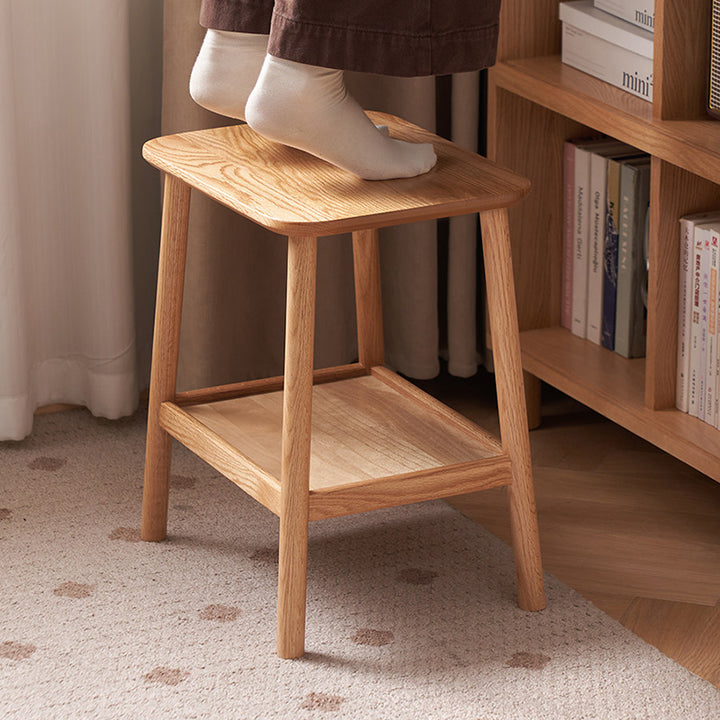Traditioneller japanischer Eichentisch aus Paulownia-Holz, trapezförmig, leicht, tragbar, 2-lagig für Wohnzimmer &amp; Schlafzimmer 