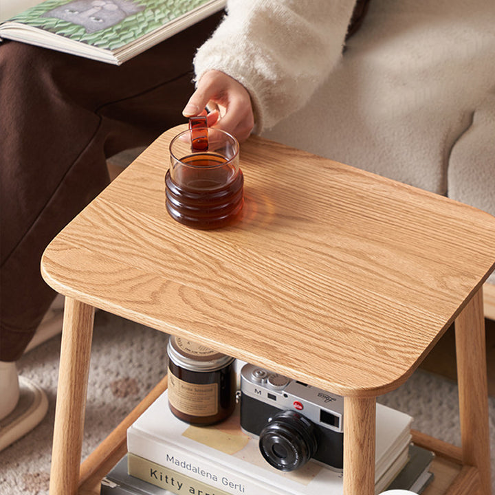 Traditioneller japanischer Eichentisch aus Paulownia-Holz, trapezförmig, leicht, tragbar, 2-lagig für Wohnzimmer &amp; Schlafzimmer 