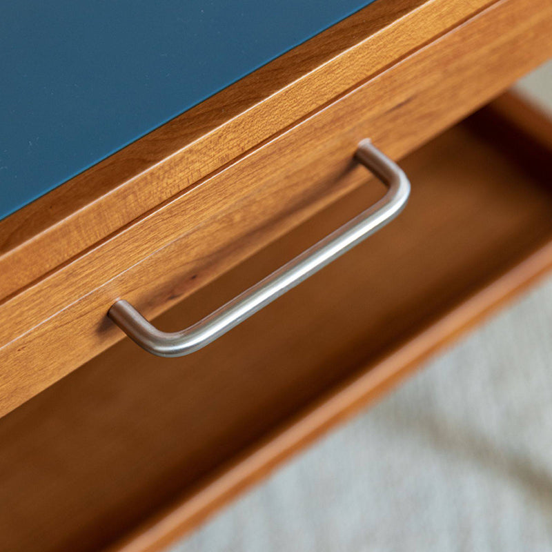 Table basse contemporaine scandinave rectangulaire en bois de cerisier, contreplaqué et acier inoxydable, mobile et extensible, à deux niveaux, pour salon 