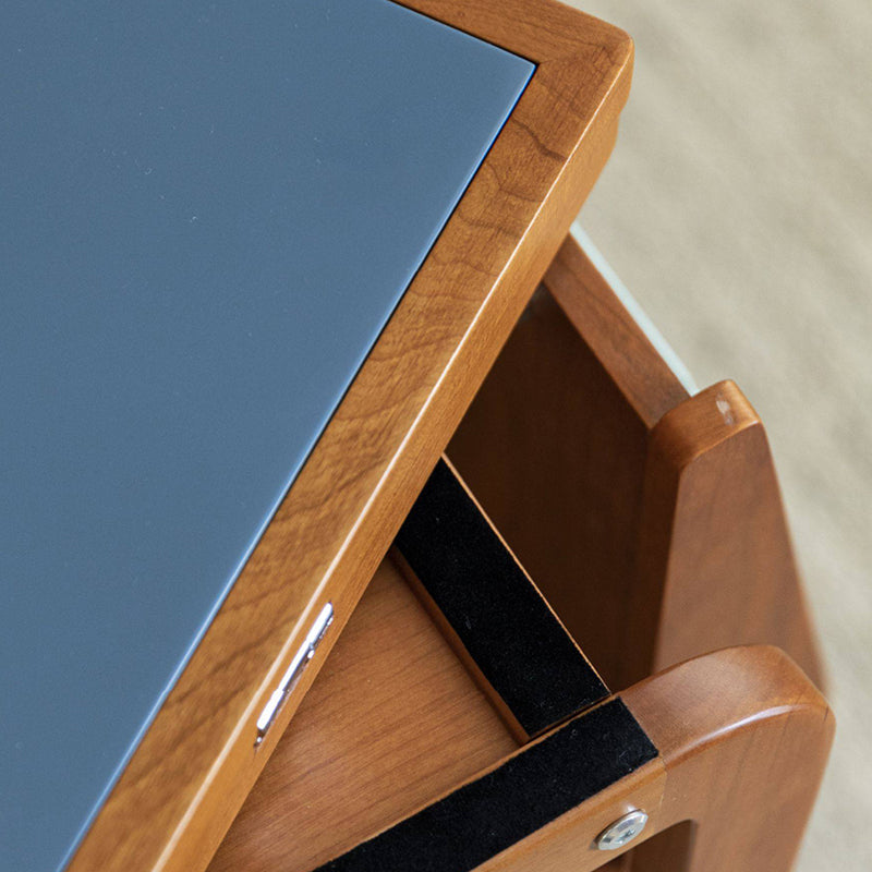 Table basse contemporaine scandinave rectangulaire en bois de cerisier, contreplaqué et acier inoxydable, mobile et extensible, à deux niveaux, pour salon 