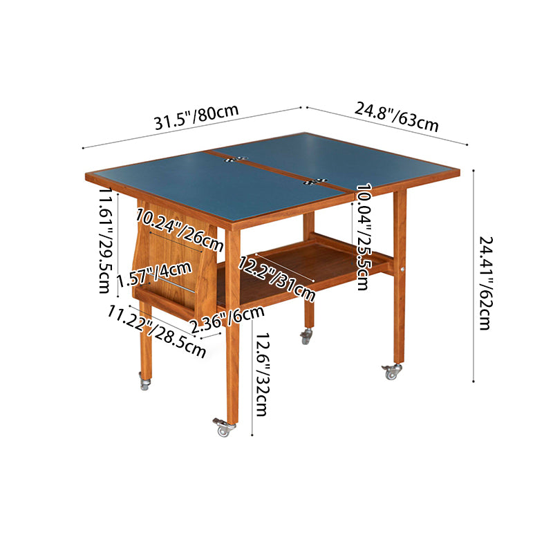 Table basse contemporaine scandinave rectangulaire en bois de cerisier, contreplaqué et acier inoxydable, mobile et extensible, à deux niveaux, pour salon 