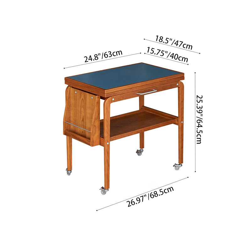 Table basse contemporaine scandinave rectangulaire en bois de cerisier, contreplaqué et acier inoxydable, mobile et extensible, à deux niveaux, pour salon 