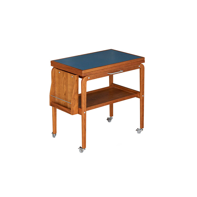 Table basse contemporaine scandinave rectangulaire en bois de cerisier, contreplaqué et acier inoxydable, mobile et extensible, à deux niveaux, pour salon 