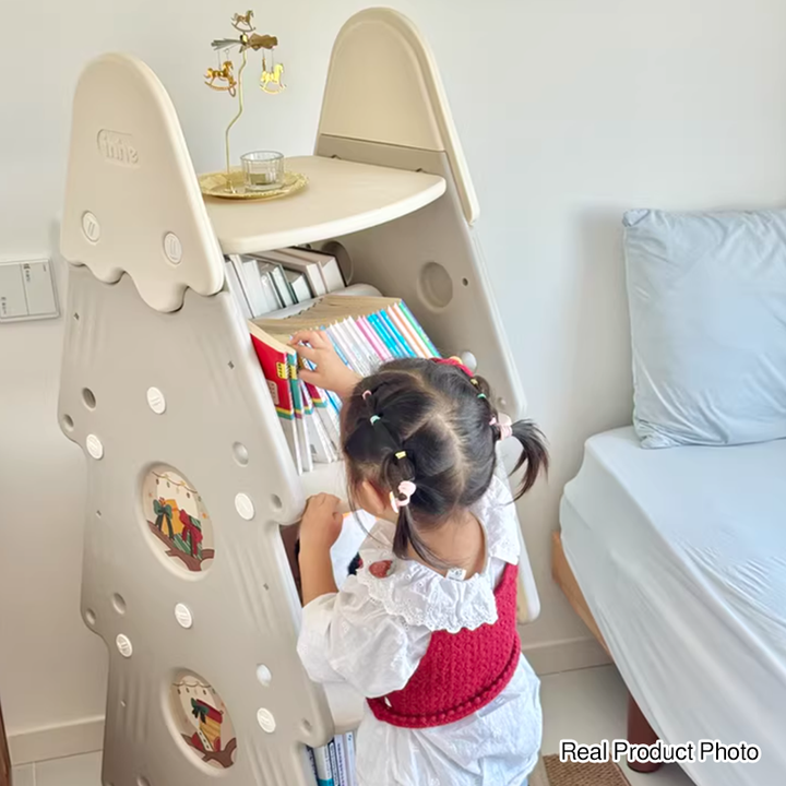 Arbre de Noël créatif contemporain en PP et PE plastique, bibliothèque mobile pour enfants à 4 niveaux pour l&