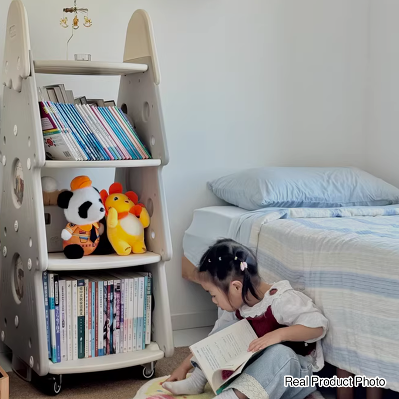 Arbre de Noël créatif contemporain en PP et PE plastique, bibliothèque mobile pour enfants à 4 niveaux pour l&