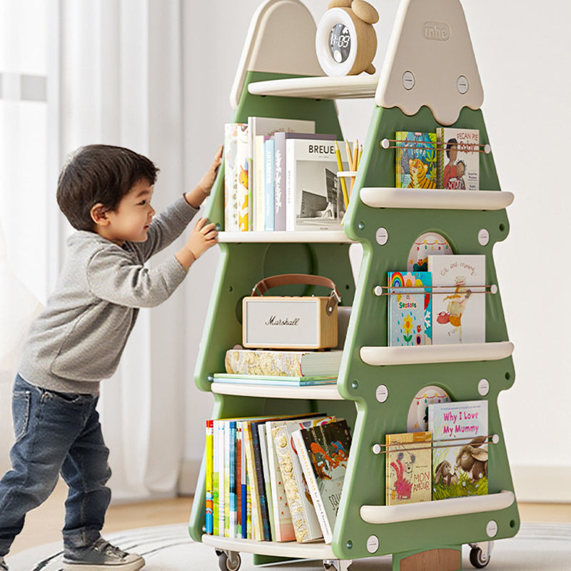 Arbre de Noël créatif contemporain en PP et PE plastique, bibliothèque mobile pour enfants à 4 niveaux pour l&