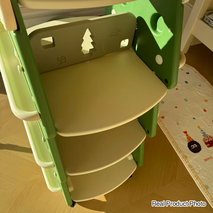 Arbre de Noël créatif contemporain en PP et PE plastique, bibliothèque mobile pour enfants à 4 niveaux pour l&