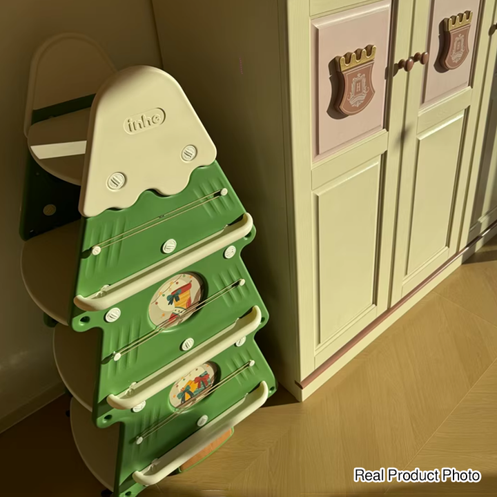 Arbre de Noël créatif contemporain en PP et PE plastique, bibliothèque mobile pour enfants à 4 niveaux pour l&