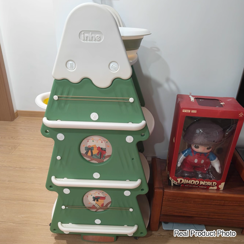 Arbre de Noël créatif contemporain en PP et PE plastique, bibliothèque mobile pour enfants à 4 niveaux pour l&