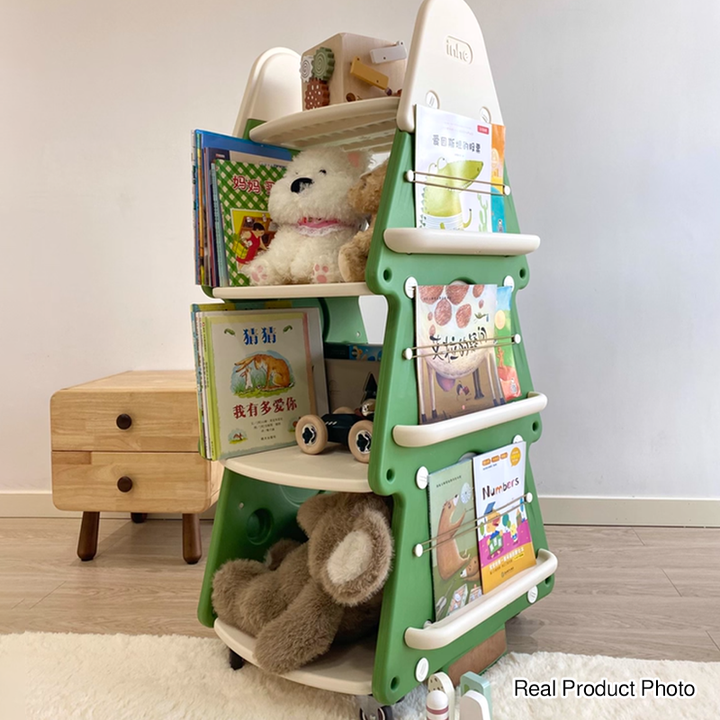 Arbre de Noël créatif contemporain en PP et PE plastique, bibliothèque mobile pour enfants à 4 niveaux pour l&