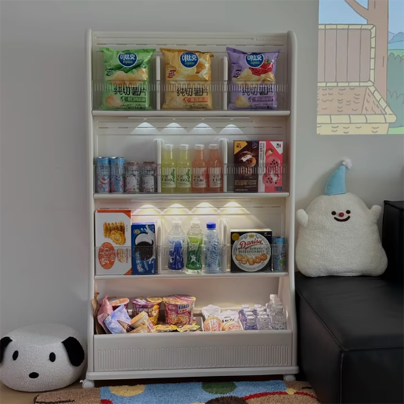 Moderner minimalistischer, umweltfreundlicher, beweglicher 3-stöckiger Bücherregal aus HDPE mit gebogener Kante in rechteckiger Form für das Arbeitszimmer 