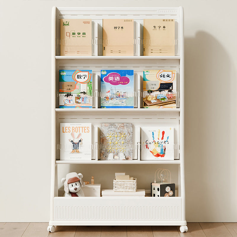 Moderner minimalistischer, umweltfreundlicher, beweglicher 3-stöckiger Bücherregal aus HDPE mit gebogener Kante in rechteckiger Form für das Arbeitszimmer 
