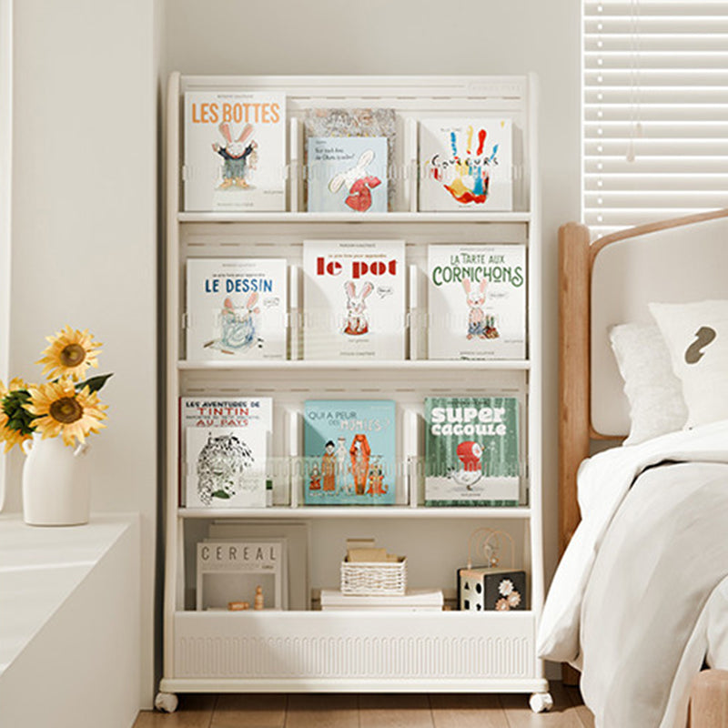 Moderner minimalistischer, umweltfreundlicher, beweglicher 3-stöckiger Bücherregal aus HDPE mit gebogener Kante in rechteckiger Form für das Arbeitszimmer 