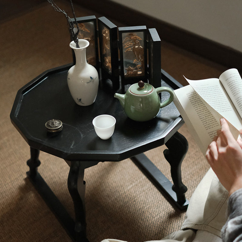 Moderner Shabby-Chic-Walnuss-Couchtisch in unregelmäßiger Kreisform, 1-stufig, für Wohnzimmer und Schlafzimmer 