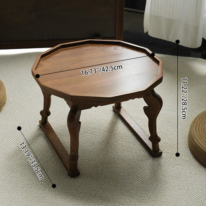 Moderner Shabby-Chic-Walnuss-Couchtisch in unregelmäßiger Kreisform, 1-stufig, für Wohnzimmer und Schlafzimmer 