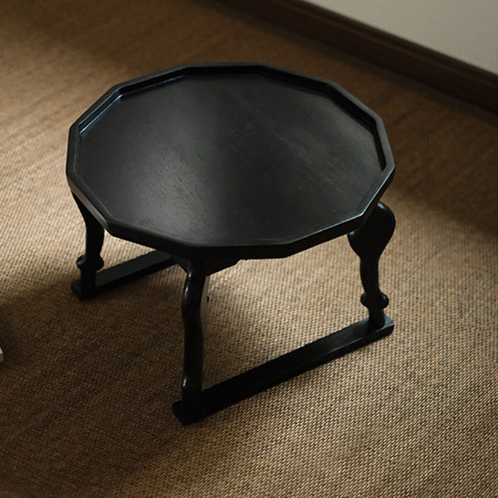 Moderner Shabby-Chic-Walnuss-Couchtisch in unregelmäßiger Kreisform, 1-stufig, für Wohnzimmer und Schlafzimmer 