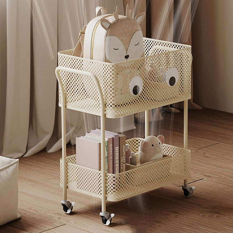 Étagère de rangement mobile rectangulaire en fer, moderne et minimaliste, à 2 niveaux pour enfants, pour salon 