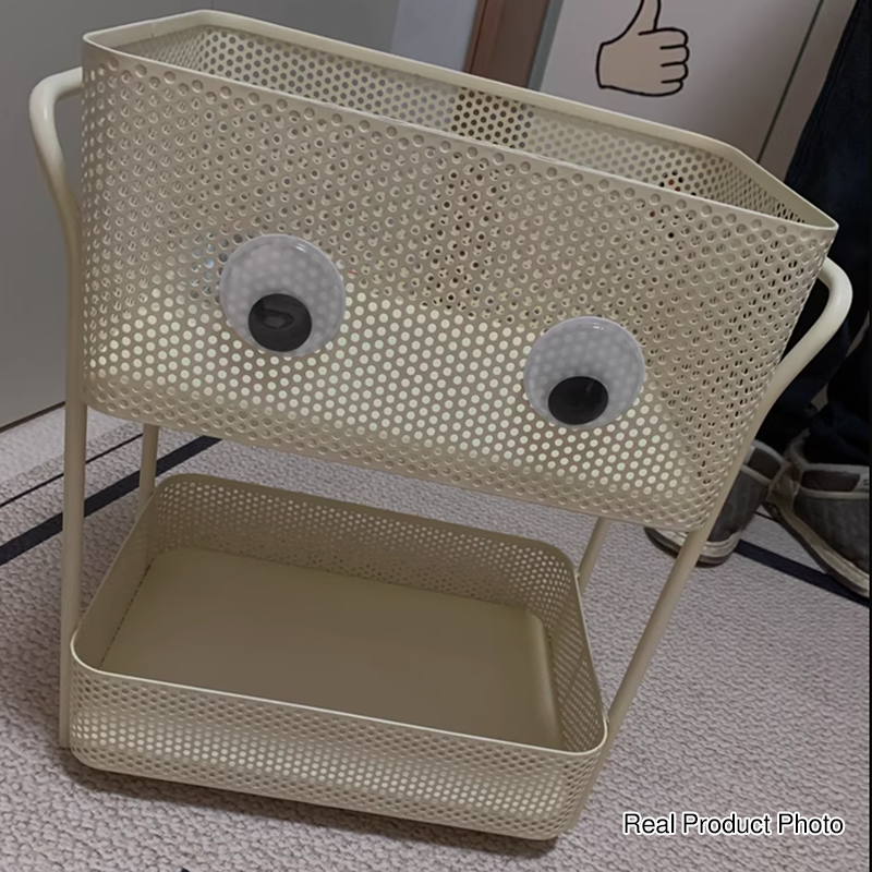 Étagère de rangement mobile rectangulaire en fer, moderne et minimaliste, à 2 niveaux pour enfants, pour salon 