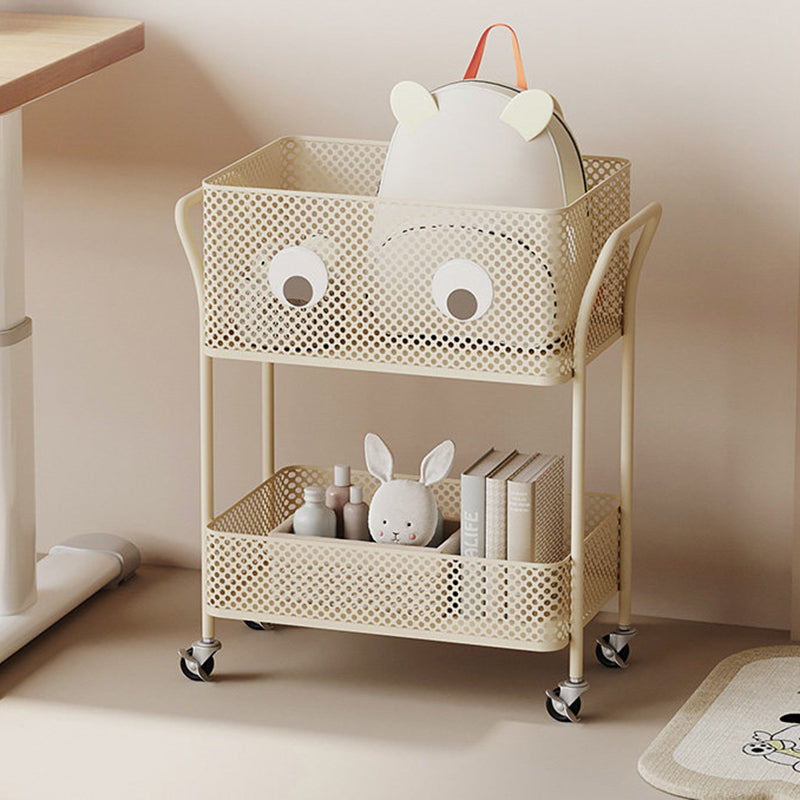 Étagère de rangement mobile rectangulaire en fer, moderne et minimaliste, à 2 niveaux pour enfants, pour salon 