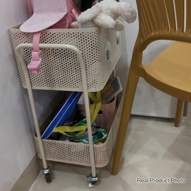 Étagère de rangement mobile rectangulaire en fer, moderne et minimaliste, à 2 niveaux pour enfants, pour salon 