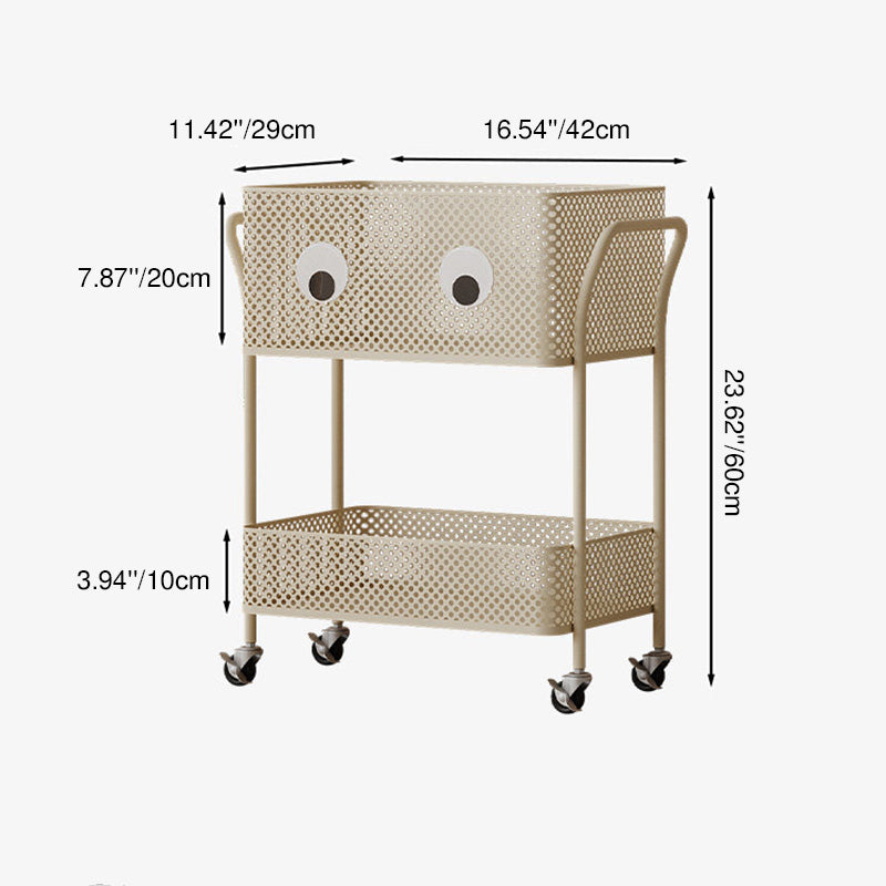 Étagère de rangement mobile rectangulaire en fer, moderne et minimaliste, à 2 niveaux pour enfants, pour salon 