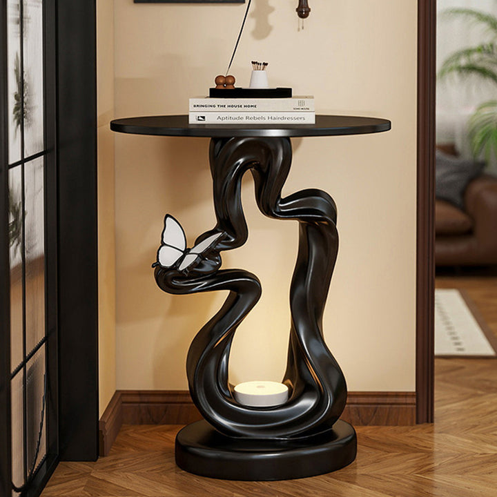 Moderne Art-Déco-Harz-Holz-Berglinie-Schmetterling-USB-wiederaufladbare Bewegungsmelder-Lampe für Beistelltisch mit 1 Ebene fürs Wohnzimmer 