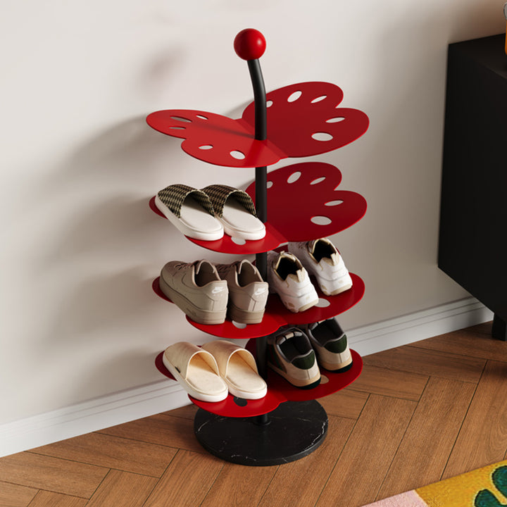 Modernes Art-déco-Schuhregal aus Karbonstahl mit Marmoroptik und Schmetterlingsdesign, platzsparend, 4/6 Ebenen für Eingangsbereich und Flur 