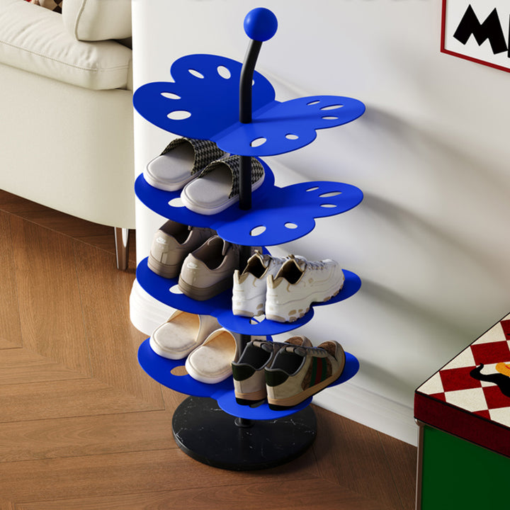 Modernes Art-déco-Schuhregal aus Karbonstahl mit Marmoroptik und Schmetterlingsdesign, platzsparend, 4/6 Ebenen für Eingangsbereich und Flur 