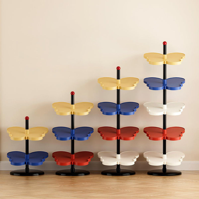Modern Art Deco PP Plastic Stainless Steel Butterfly Space-Saving Lightweight Shoe Storage Rack 2/3/4/5-Tier For Entryway &amp; Hallway