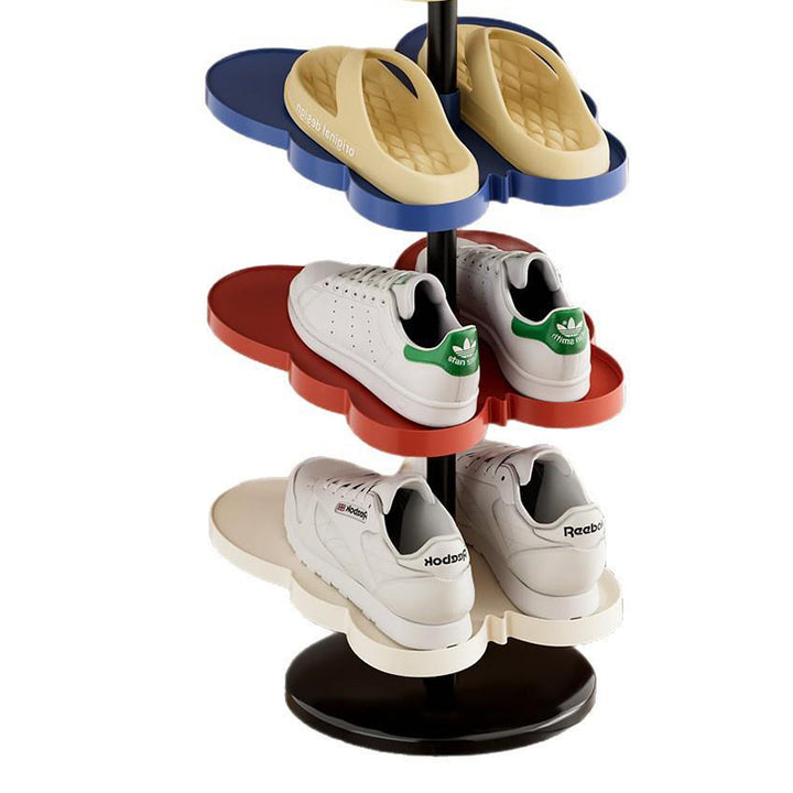 Modern Art Deco PP Plastic Stainless Steel Butterfly Space-Saving Lightweight Shoe Storage Rack 2/3/4/5-Tier For Entryway &amp; Hallway