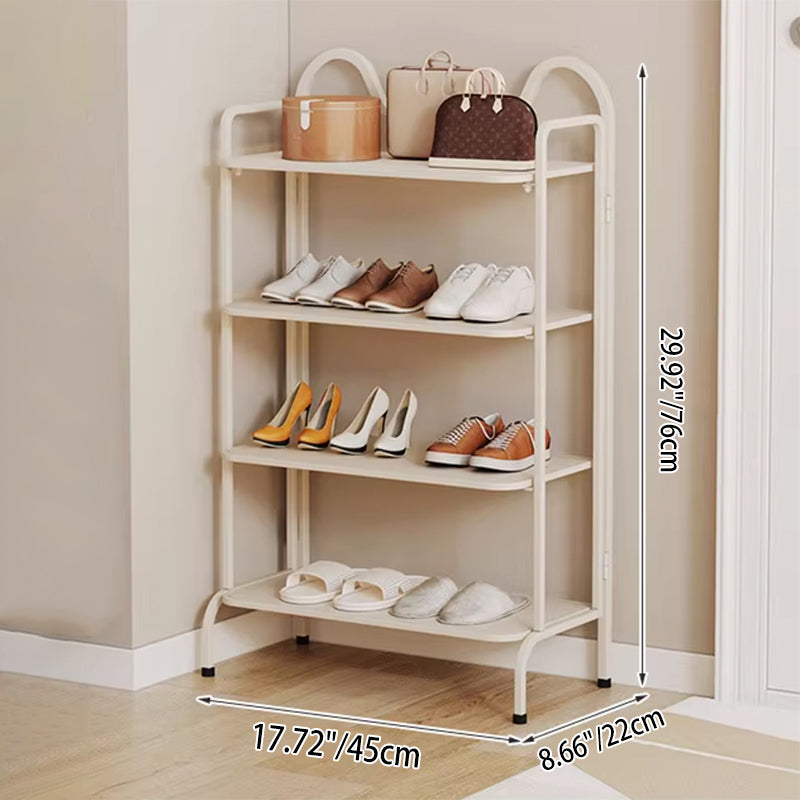 Étagère de rangement à chaussures rectangulaire en fer au style industriel contemporain avec oreilles de chat, 4/6 niveaux, pour entrée et couloir 