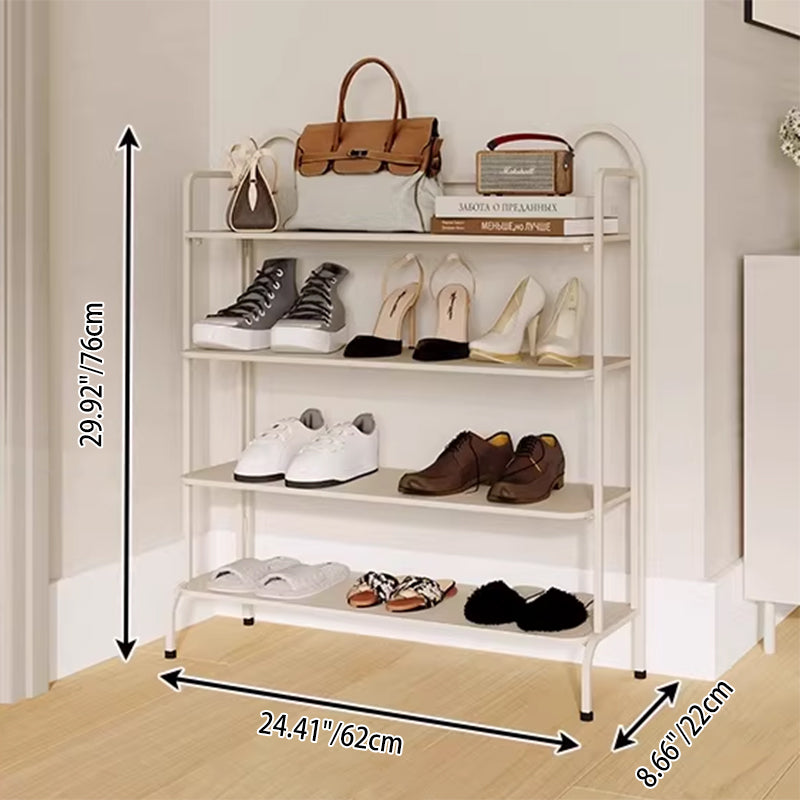 Étagère de rangement à chaussures rectangulaire en fer au style industriel contemporain avec oreilles de chat, 4/6 niveaux, pour entrée et couloir 