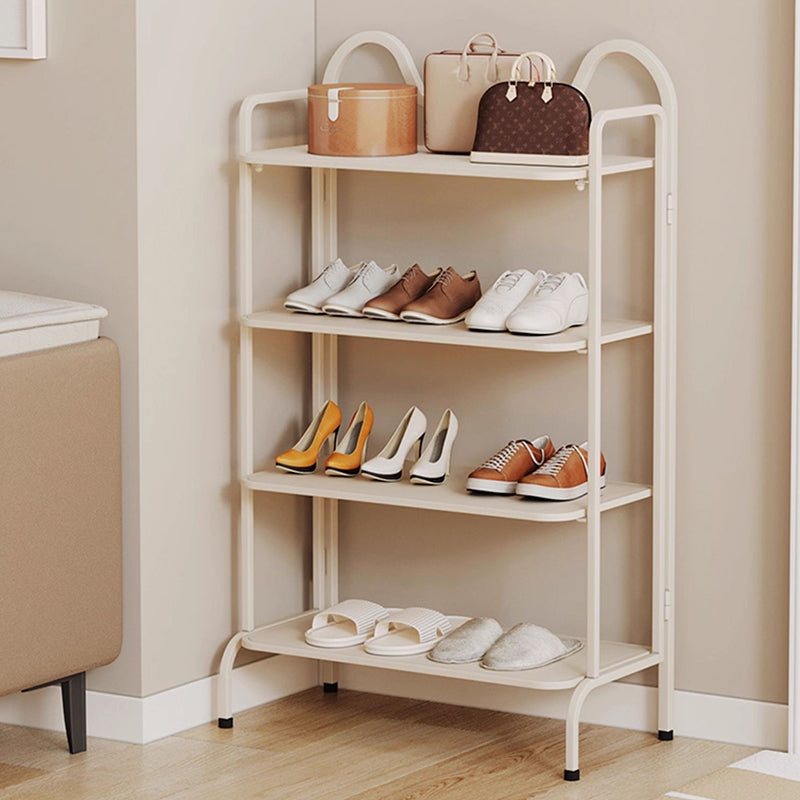 Étagère de rangement à chaussures rectangulaire en fer au style industriel contemporain avec oreilles de chat, 4/6 niveaux, pour entrée et couloir 