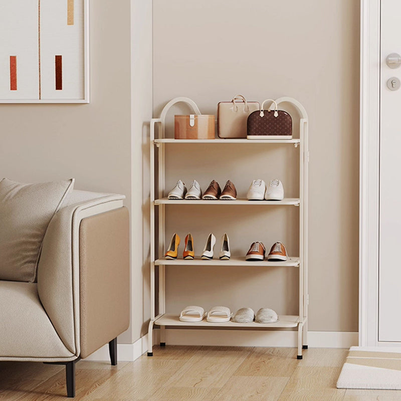 Étagère de rangement à chaussures rectangulaire en fer au style industriel contemporain avec oreilles de chat, 4/6 niveaux, pour entrée et couloir 