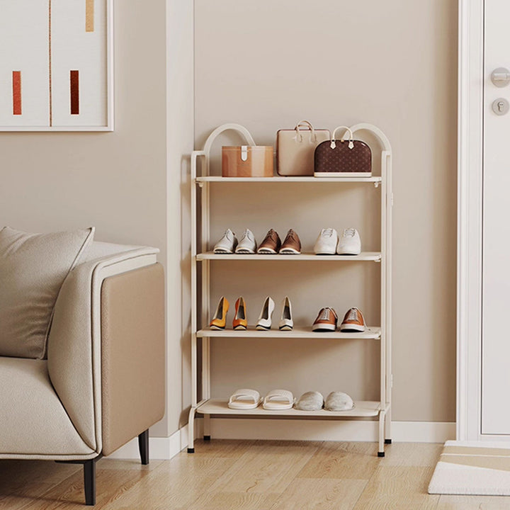 Étagère de rangement à chaussures rectangulaire en fer au style industriel contemporain avec oreilles de chat, 4/6 niveaux, pour entrée et couloir 