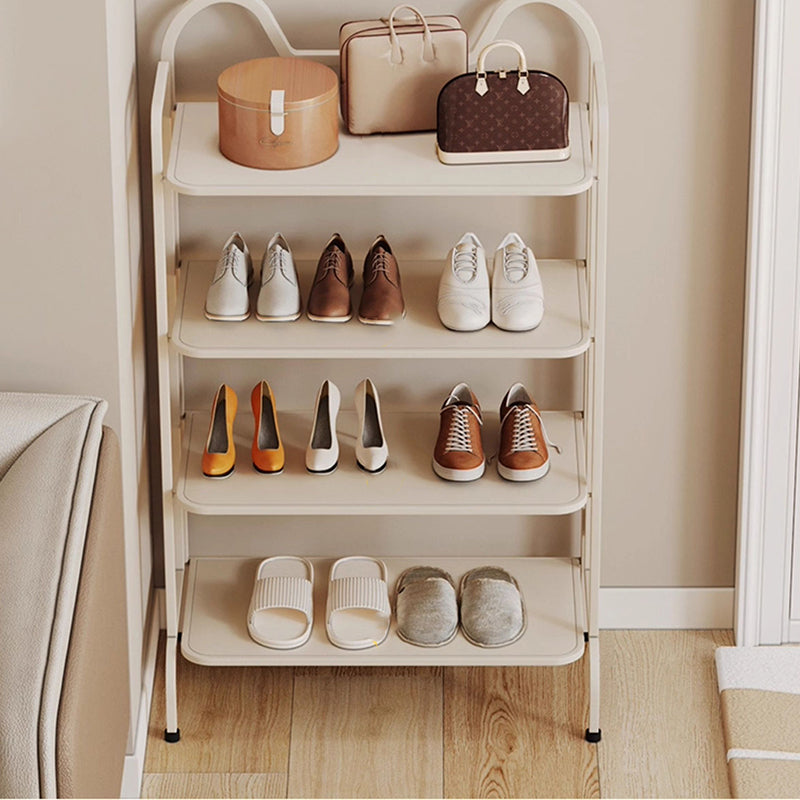 Étagère de rangement à chaussures rectangulaire en fer au style industriel contemporain avec oreilles de chat, 4/6 niveaux, pour entrée et couloir 