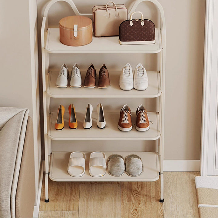 Étagère de rangement à chaussures rectangulaire en fer au style industriel contemporain avec oreilles de chat, 4/6 niveaux, pour entrée et couloir 