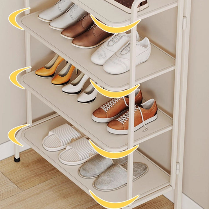 Étagère de rangement à chaussures rectangulaire en fer au style industriel contemporain avec oreilles de chat, 4/6 niveaux, pour entrée et couloir 