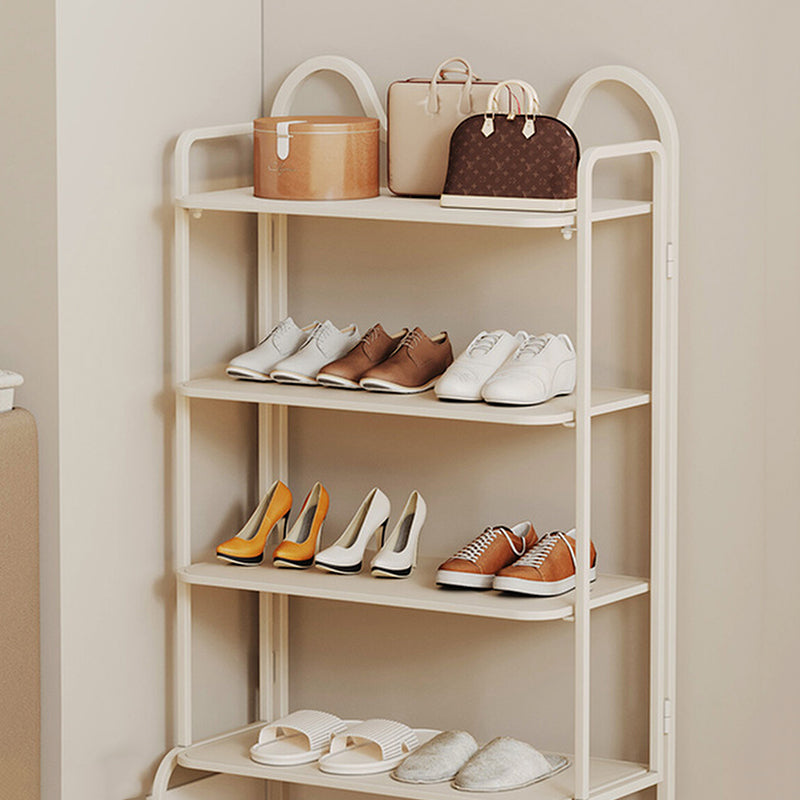 Étagère de rangement à chaussures rectangulaire en fer au style industriel contemporain avec oreilles de chat, 4/6 niveaux, pour entrée et couloir 